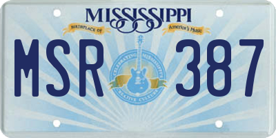 MS license plate MSR387