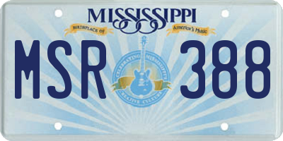 MS license plate MSR388