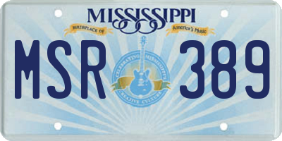 MS license plate MSR389
