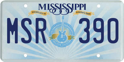 MS license plate MSR390