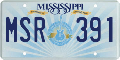 MS license plate MSR391