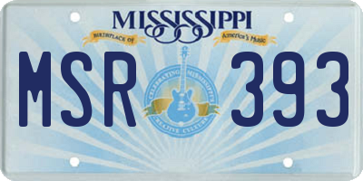 MS license plate MSR393