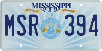 MS license plate MSR394