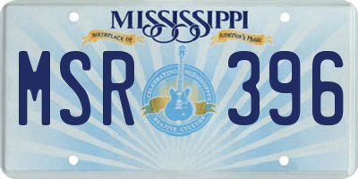 MS license plate MSR396