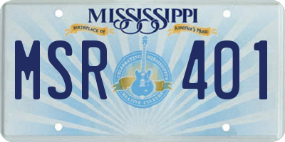 MS license plate MSR401