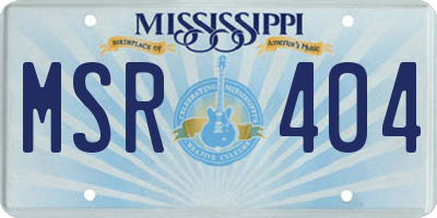 MS license plate MSR404