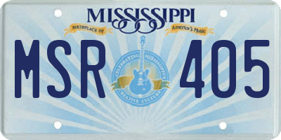 MS license plate MSR405