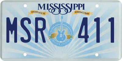 MS license plate MSR411