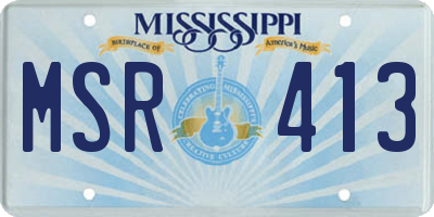 MS license plate MSR413