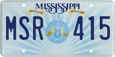 MS license plate MSR415