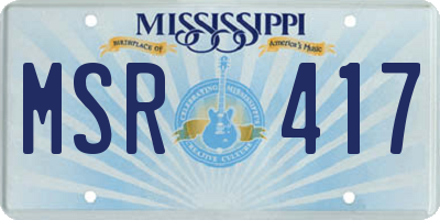 MS license plate MSR417