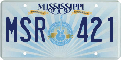 MS license plate MSR421