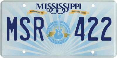 MS license plate MSR422