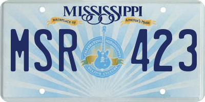MS license plate MSR423