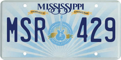 MS license plate MSR429