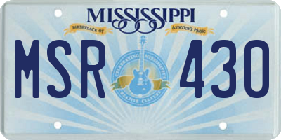 MS license plate MSR430