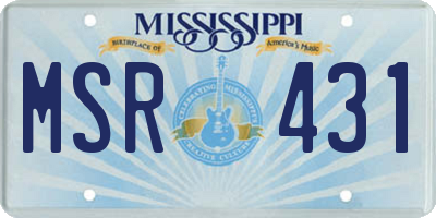 MS license plate MSR431