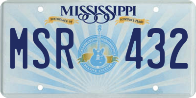 MS license plate MSR432
