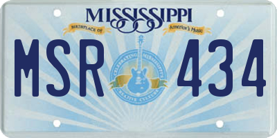 MS license plate MSR434