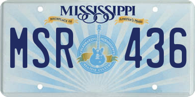 MS license plate MSR436