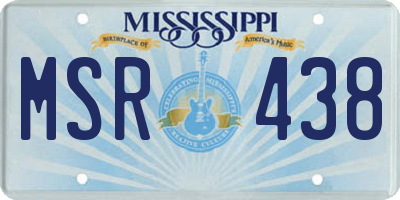 MS license plate MSR438