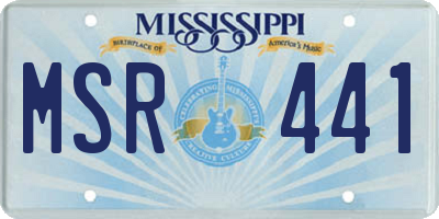 MS license plate MSR441
