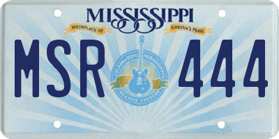 MS license plate MSR444