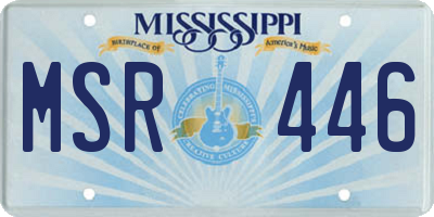 MS license plate MSR446