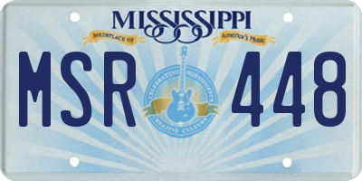 MS license plate MSR448