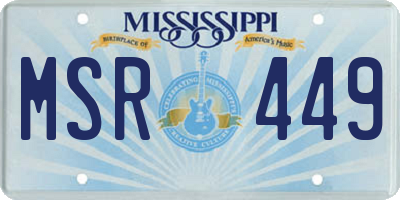 MS license plate MSR449