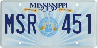 MS license plate MSR451