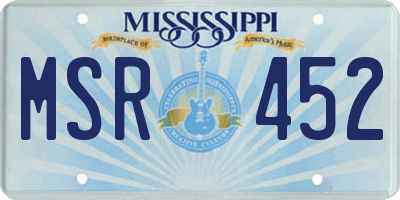 MS license plate MSR452