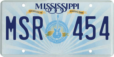 MS license plate MSR454