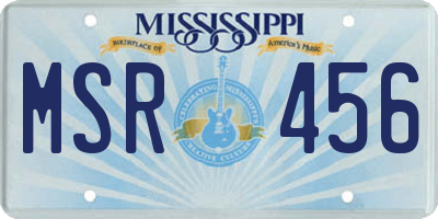 MS license plate MSR456