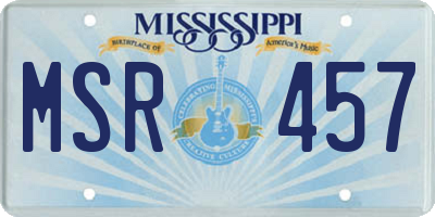 MS license plate MSR457