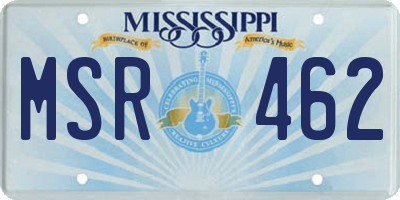 MS license plate MSR462