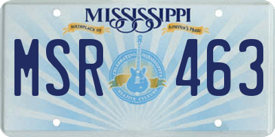 MS license plate MSR463