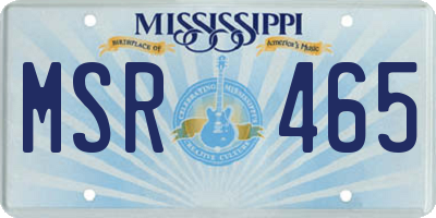 MS license plate MSR465