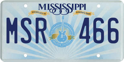 MS license plate MSR466