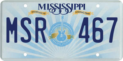 MS license plate MSR467