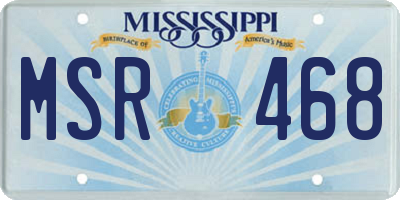 MS license plate MSR468