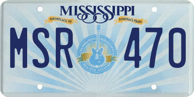 MS license plate MSR470