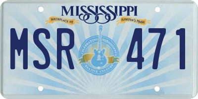 MS license plate MSR471