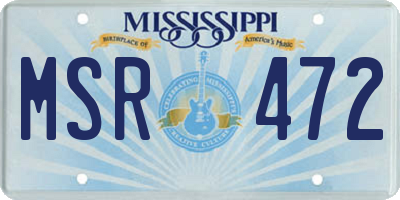 MS license plate MSR472