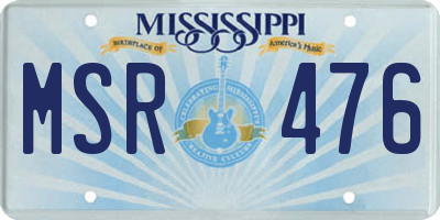 MS license plate MSR476