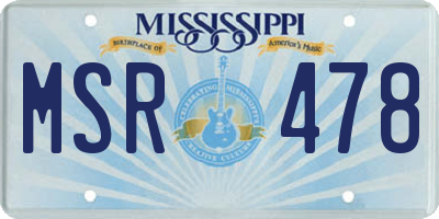 MS license plate MSR478