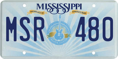 MS license plate MSR480