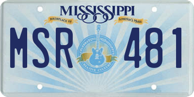 MS license plate MSR481