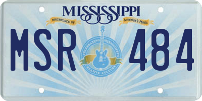 MS license plate MSR484