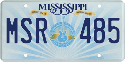MS license plate MSR485